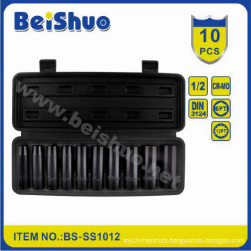 1/2" 10PCS Impact Socket Set with Black Surface